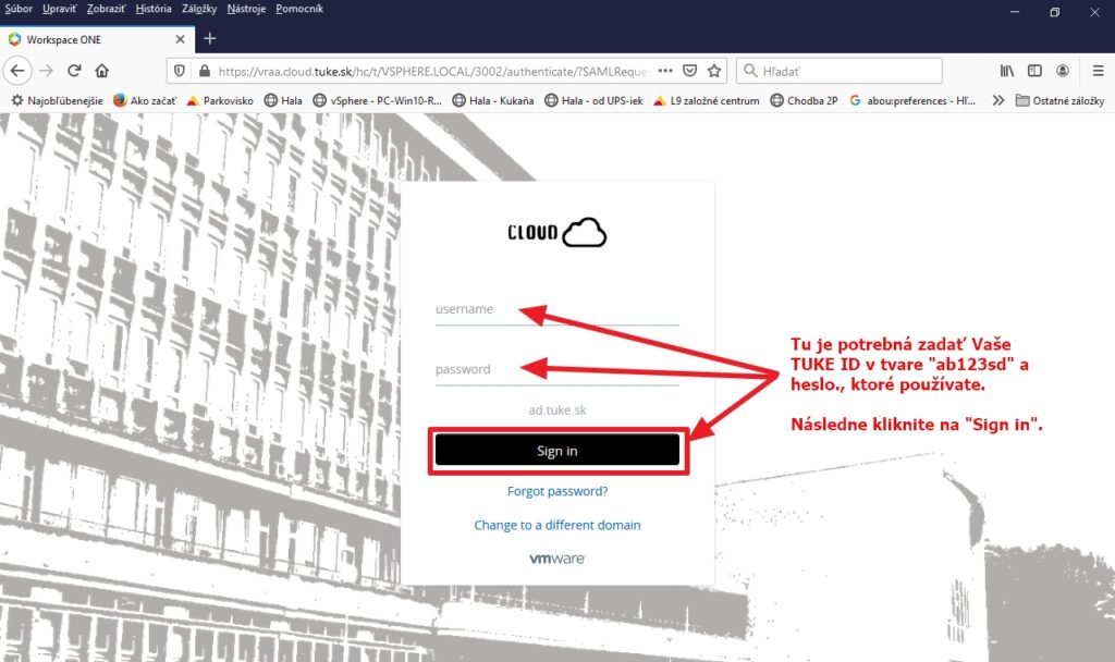 Prihlásenie s TUKE ID